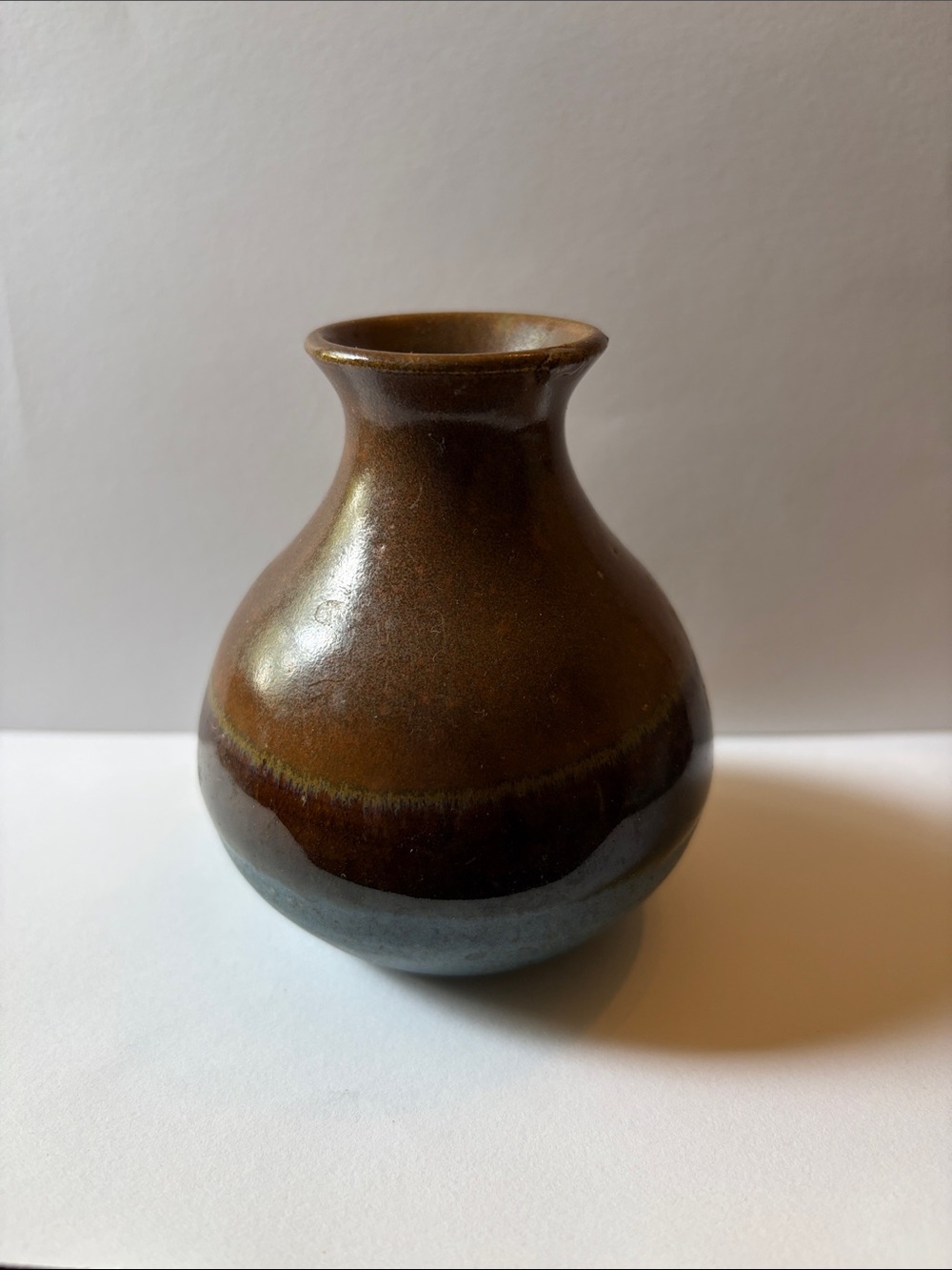 Brown Glazed Ceramic Bud Vase